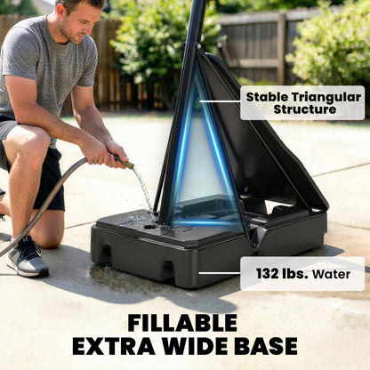 Soozier Portable Basketball Hoop Height Adjustable 8-10 Ft with 47" Shatterproof Backboard, Shock Absorbent Rim, Fillabl