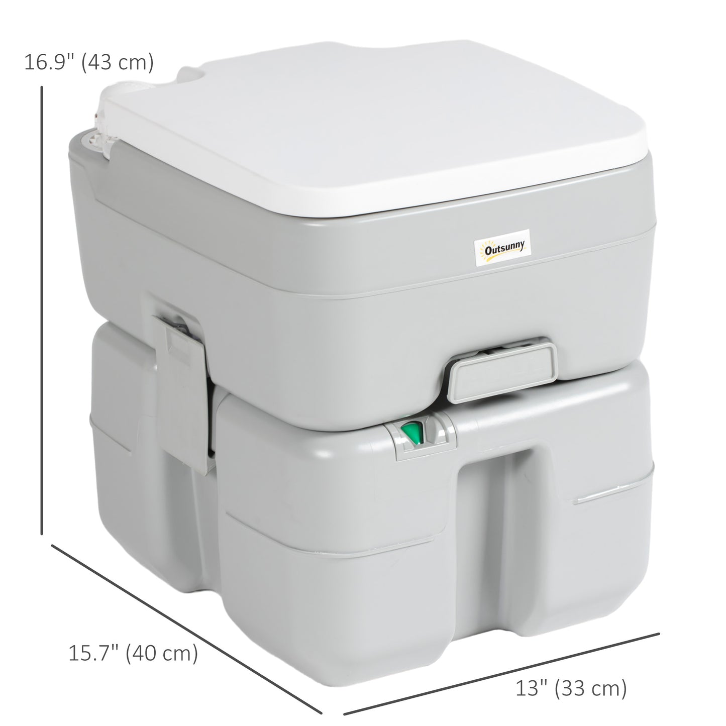 Porta Potty, 5.3 Gallon Portable Toilet with Level Indicator and Anti-Leak Pump for Camping, Boating, Hiking, Travel, RV
