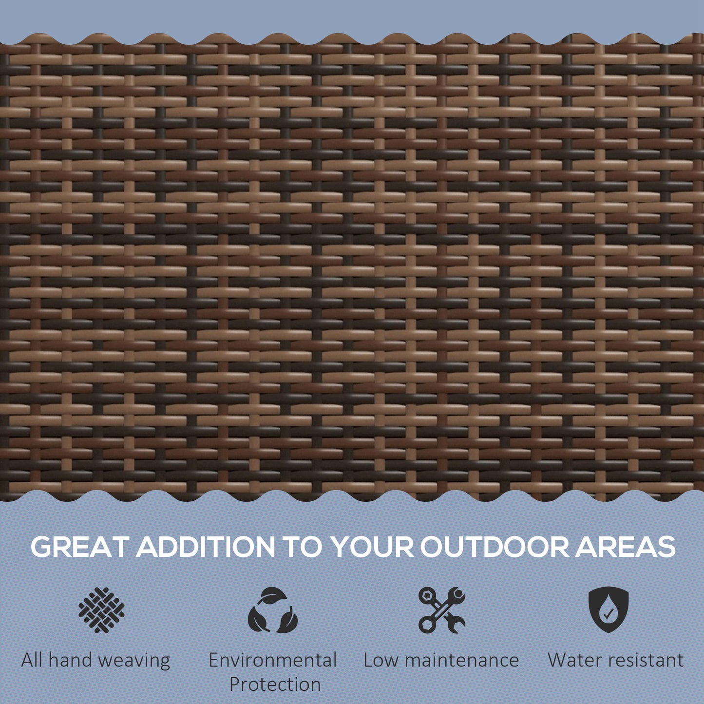 Rattan Wicker Loveseat Garden Furniture Leisure Chair with Armrests Brown