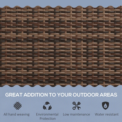 Rattan Wicker Loveseat Garden Furniture Leisure Chair with Armrests Brown