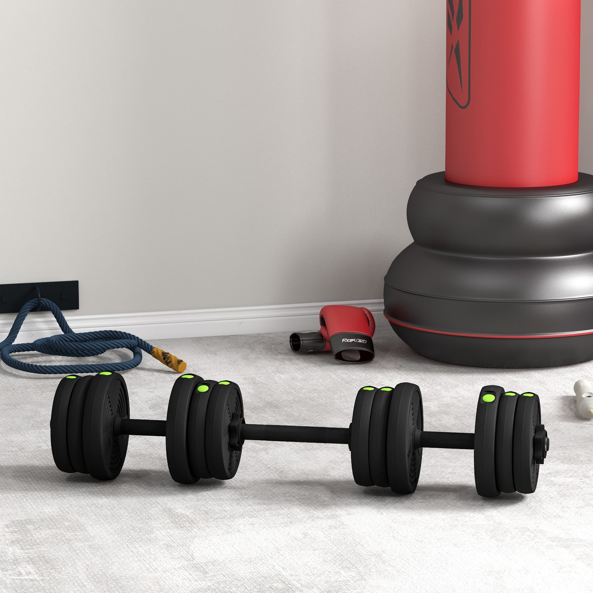 Soozier 44LBS 2-in-1 Adjustable Barbell & Dumbbells Set, Weights Set with Non-slip Handles for Men and Women Home Gym Tr