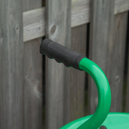 Garden Scooter, Rolling Cart with Swivel and Adjustable Seat, Tool Tray, Bucket Basket, Green and Black