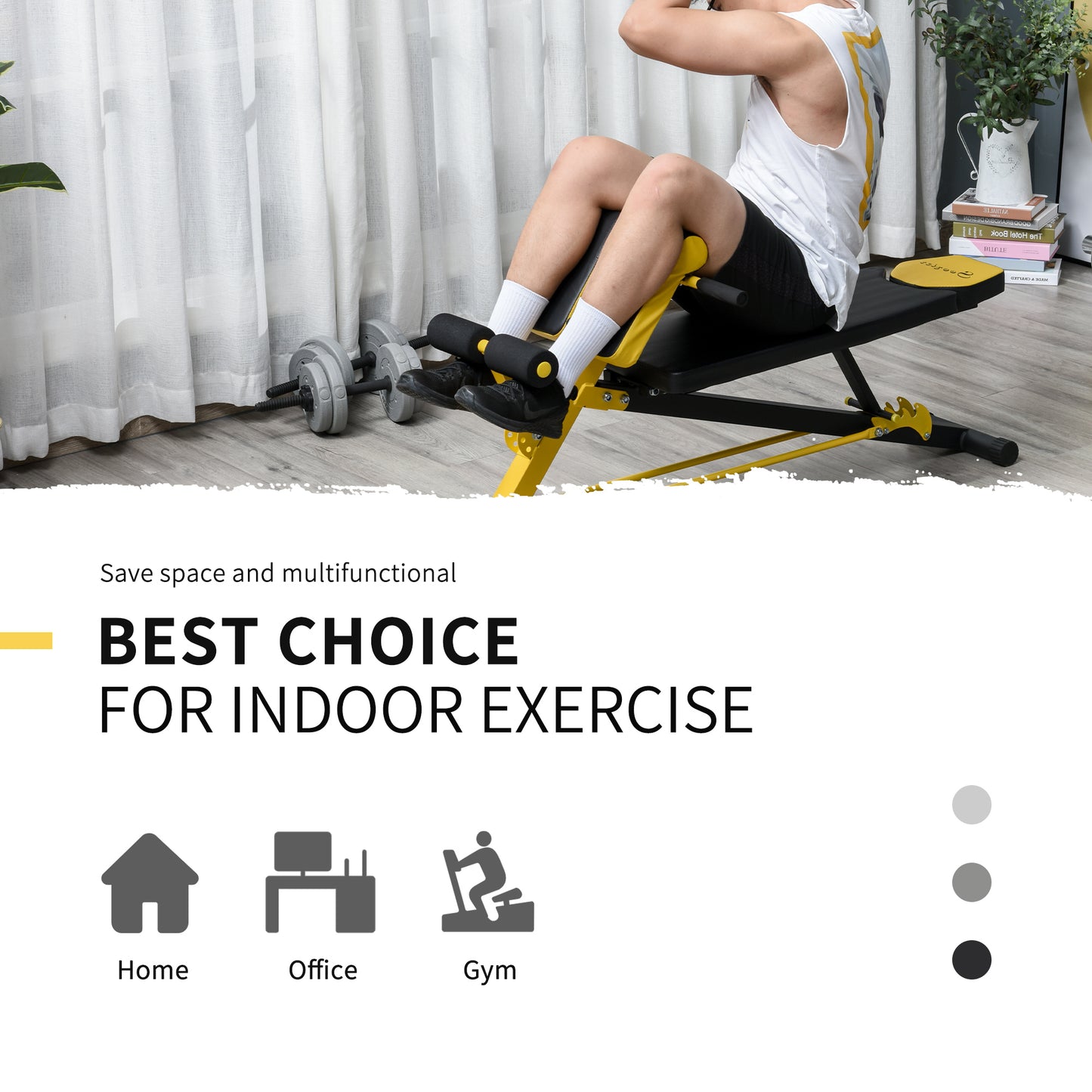 Soozier Adjustable Weight Bench Roman Chair Exercise Training Multi-Functional Hyper Extension Bench Dumbbell Bench Ab S