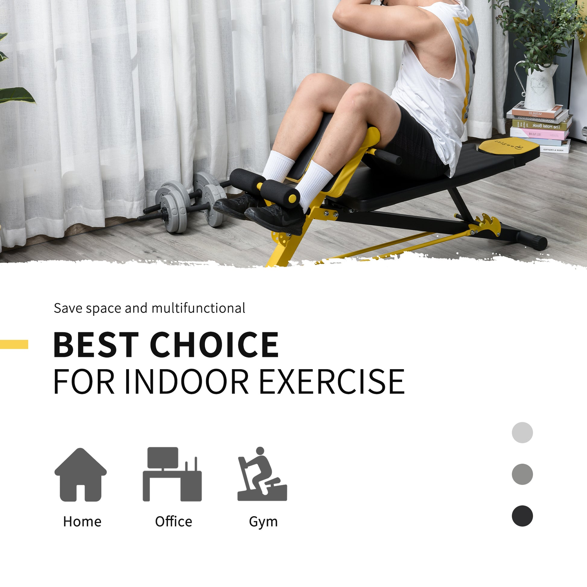 Soozier Adjustable Weight Bench Roman Chair Exercise Training Multi-Functional Hyper Extension Bench Dumbbell Bench Ab S
