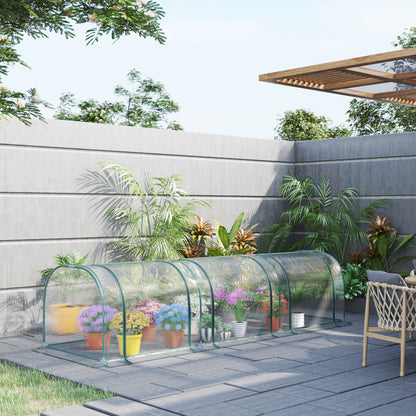 138"x39"x32" Transparent PVC Mini Tunnel Greenhouse Garden Green Grow Shed Portable Plant Flower Warm House Steel Frame 