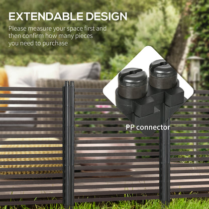 4 FT Outdoor Privacy Screen with 2 Standing Ways for Hard & Soft Ground, Decorative Outdoor Divider, Metal Animal Barrie