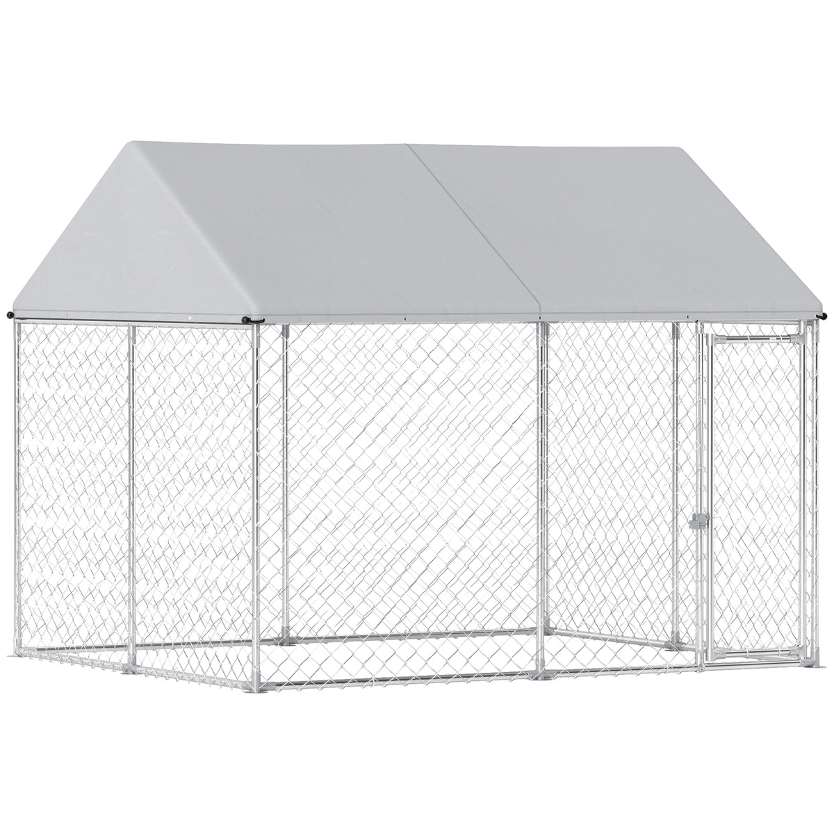 Heavy Duty Galvanized Steel Outdoor Dog Kennel with Waterproof Roof, Safety Lockable Latch System, 9.2' x 7.5' x 7.2'