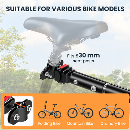 VarietyKart Folding Bicycle Cargo Trailer Utility Bike Cart Carrier Garden Patio Tool with Hitch Black