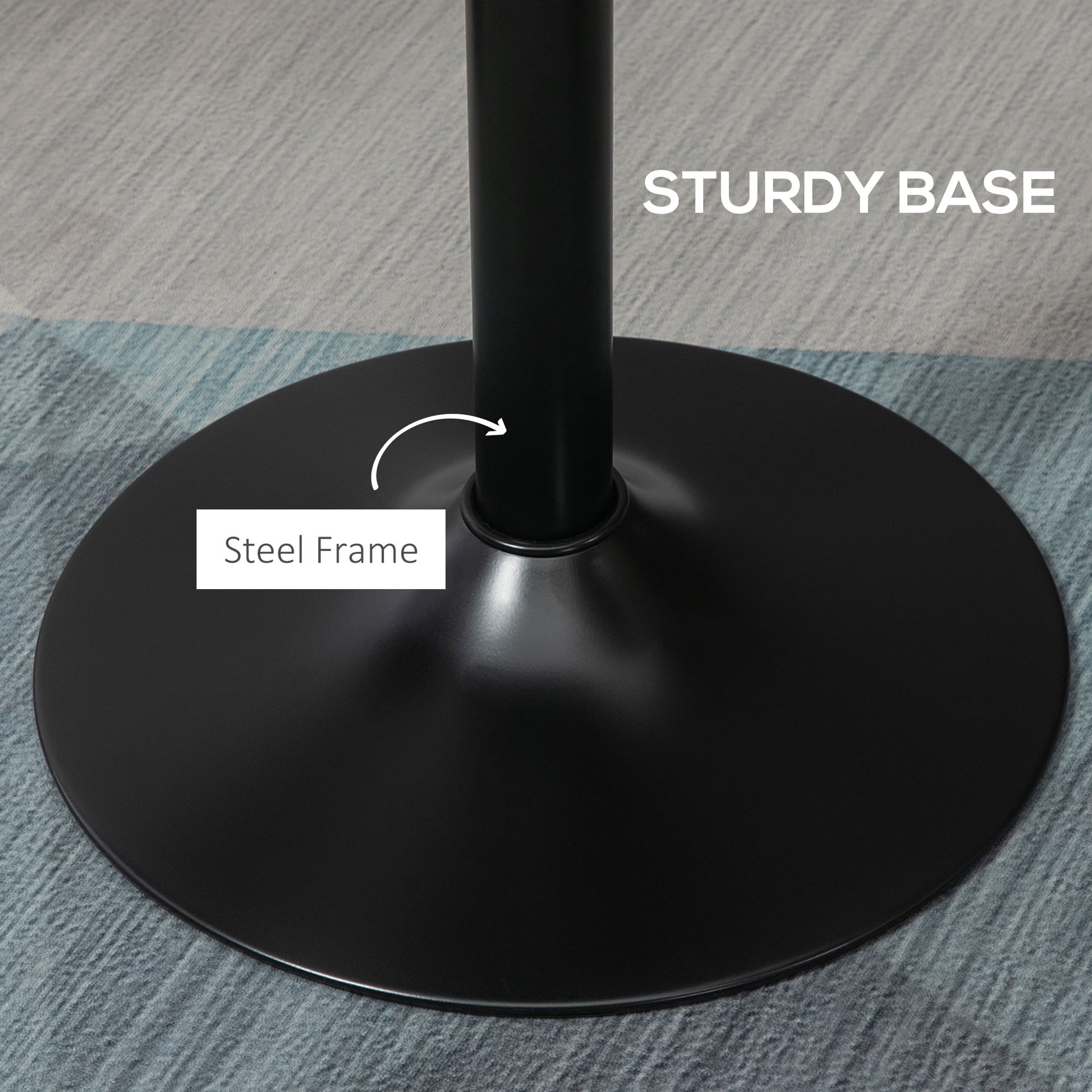 Round Bar Table 41 Inch Height, Industrial High Bistro Table with Metal Base and Elm Wood Top, Bar Height Table for Kitc