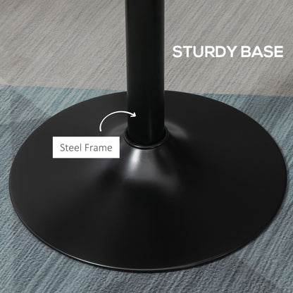 Round Bar Table 41 Inch Height, Industrial High Bistro Table with Metal Base and Elm Wood Top, Bar Height Table for Kitc