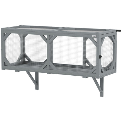 Cat Tunnel, Wooden Catio Outdoor Cat Enclosure with 2 Doors and Extendable Design, Wall-Mounted Pet Run
