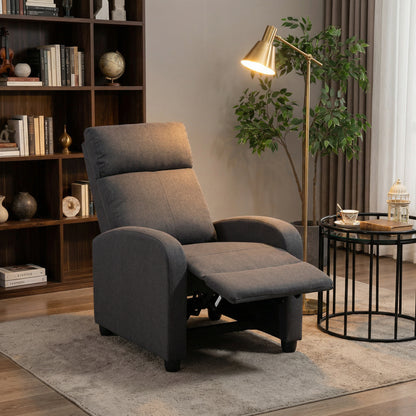 Fabric Recliner Sofa Manual Recliner, Home Theater Seating Single Reclining Sofa Chair with Padded Seat for Living Room,