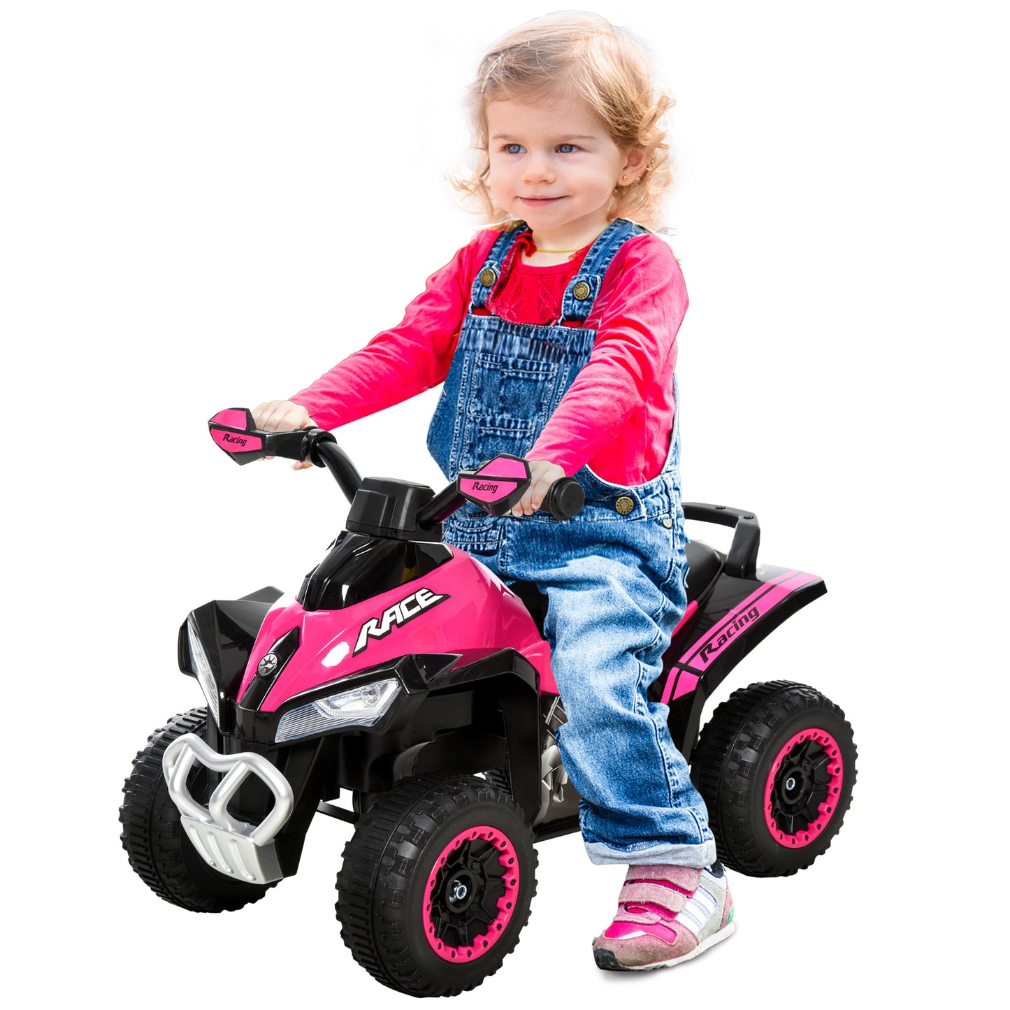 VarietyKart No Power 4 Wheels Ride on Toy for Kids, Foot To Floor Slider Toddler Ride-on Car with Music, Lightening, for