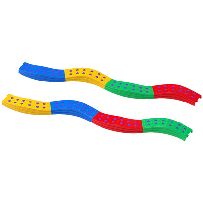 Qaba 8PCs Kids Balance Beam Stepping Stones w/ Non-slip Foot Pads