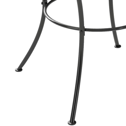Square Garden Metal Bistro Table Outdoor Patio Coffee Side Desk 23.6" x 23.6" x 27.6" Black