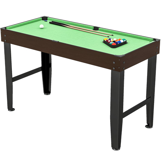 Soozier 55" Mini Pool Table, Pool Game Billiard Table Set with 2 Cues, 16 Balls, 2 Chalks, Triangle, Brush, Green