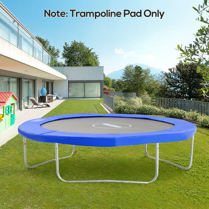 ⌀8ft Trampoline Pad ⌀96" Spring Safety Replacement Gym Bounce Jump Cover EPE Foam, No Holes for Pole, Blue