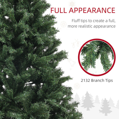 9ft Artificial Christmas Trees with 2132 Branch Tips, Auto Open and Steel Base, Green