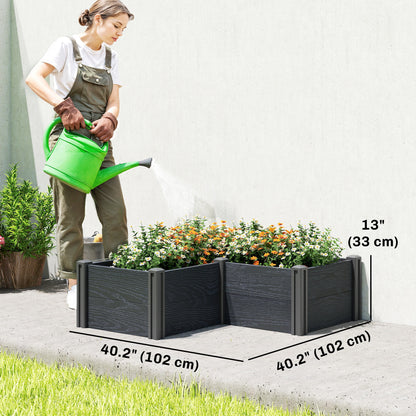 Vinyl Raised Garden Bed Kit, 3 x 3 x 1ft Elevated Garden Box with Open Bottom, Screwless Outdoor Planter Box
