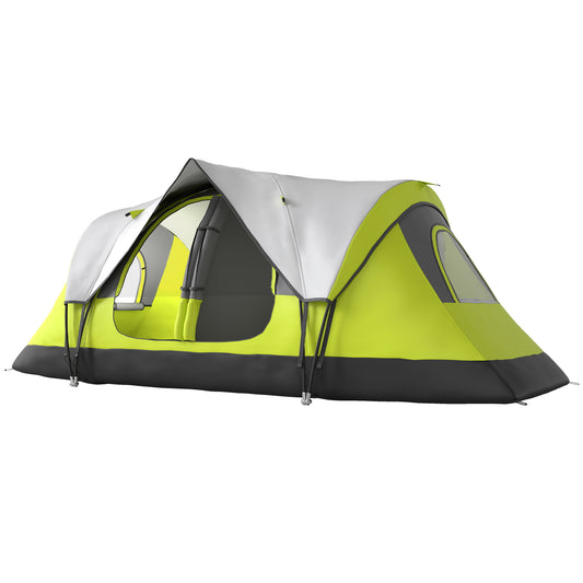 Camping Tent for 6 Man with 2000mm Waterproof Rainfly and Carry Bag for Fishing Hiking Festival, Green