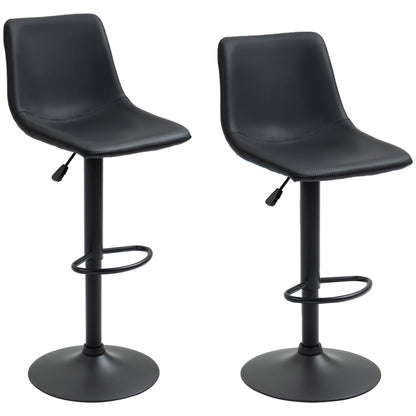 Adjustable Counter Height Bar Stools Set of 2, 360° Swivel Kitchen Counter Stools Dining Chairs with Backs, Vintage Leat