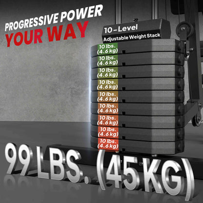 Soozier Multifunction Home Power Exercise Gym System Weight Training Exercise Workout Station Fitness Strength Machine f