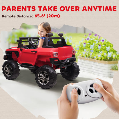VarietyKart 2-Seater Ride on Truck, 12V 7AH Big Battery Powered Police Car for Kids with Remote Control, 4 Shock Absorbe
