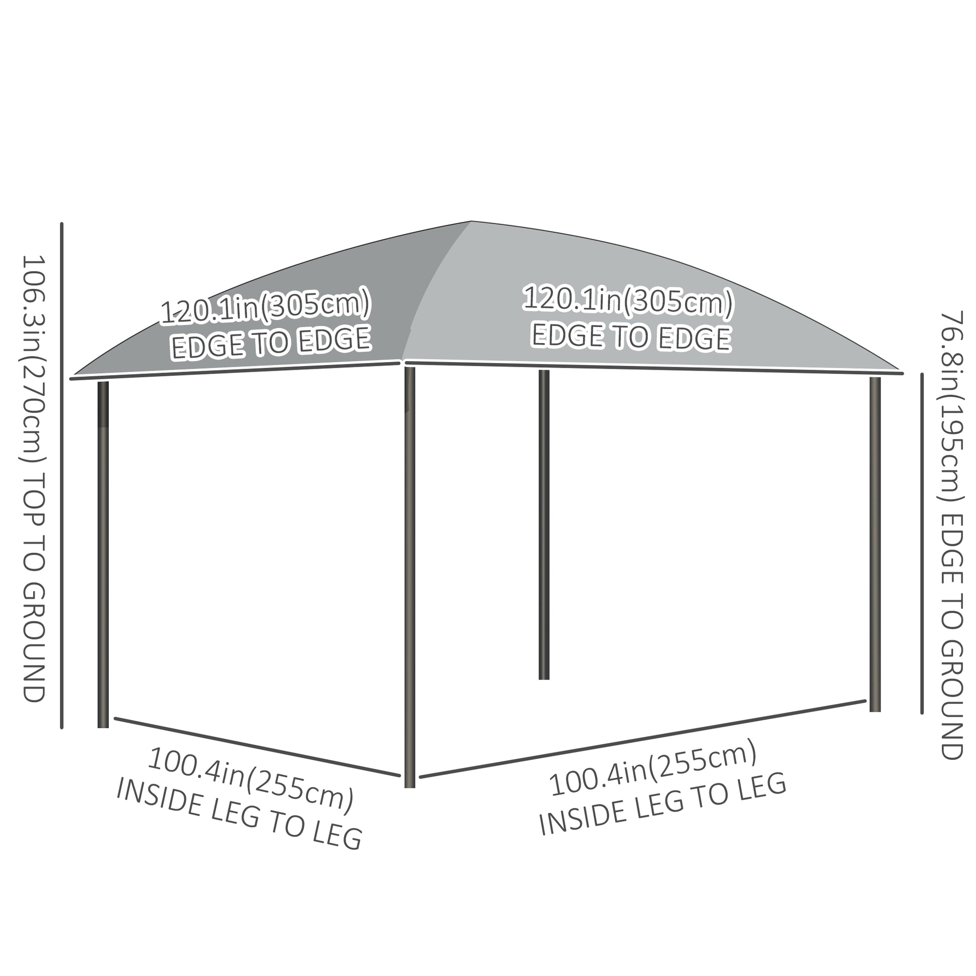 10' x 10' Hardtop Gazebo, Outdoor Gazebo Canopy with UV60+ Polycarbonate Roof, Curtains, Central Hook and Steel Frame fo
