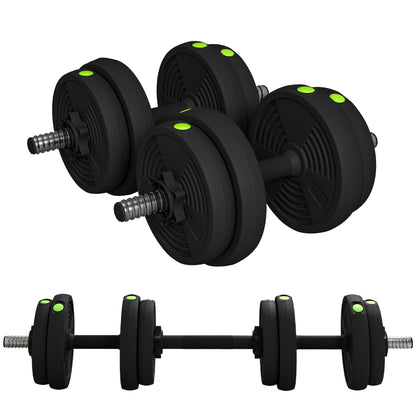 Soozier 33LBS 2-in-1 Adjustable Barbell & Dumbbells Set, Weights Set with Non-slip Handles for Men and Women Home Gym Tr