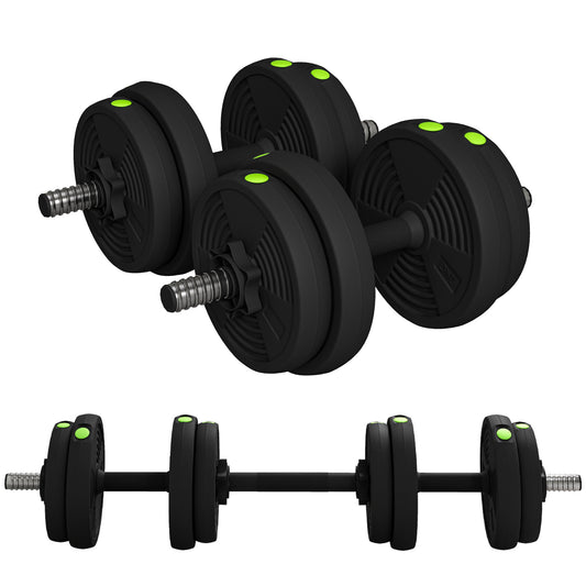Soozier 33LBS 2-in-1 Adjustable Barbell & Dumbbells Set, Weights Set with Non-slip Handles for Men and Women Home Gym Tr