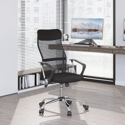 Ergonomic Mesh Office Chair, High Back Computer Desk Chair with Adjustable Height, Tilt Function, Armrest, 360° Swivel O