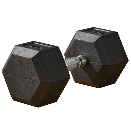 Soozier 40lbs Rubber Hex Dumbbell, Weight Dumbbell Hand Weight Barbell for Body Fitness Training for Home Office Gym, Bl