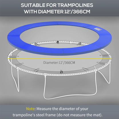 12ft Trampoline Pad, Trampoline Replacement Safety Pad Mat Spring Cover, Water-Resistant, UV-Resistant, Tear-Resistant E
