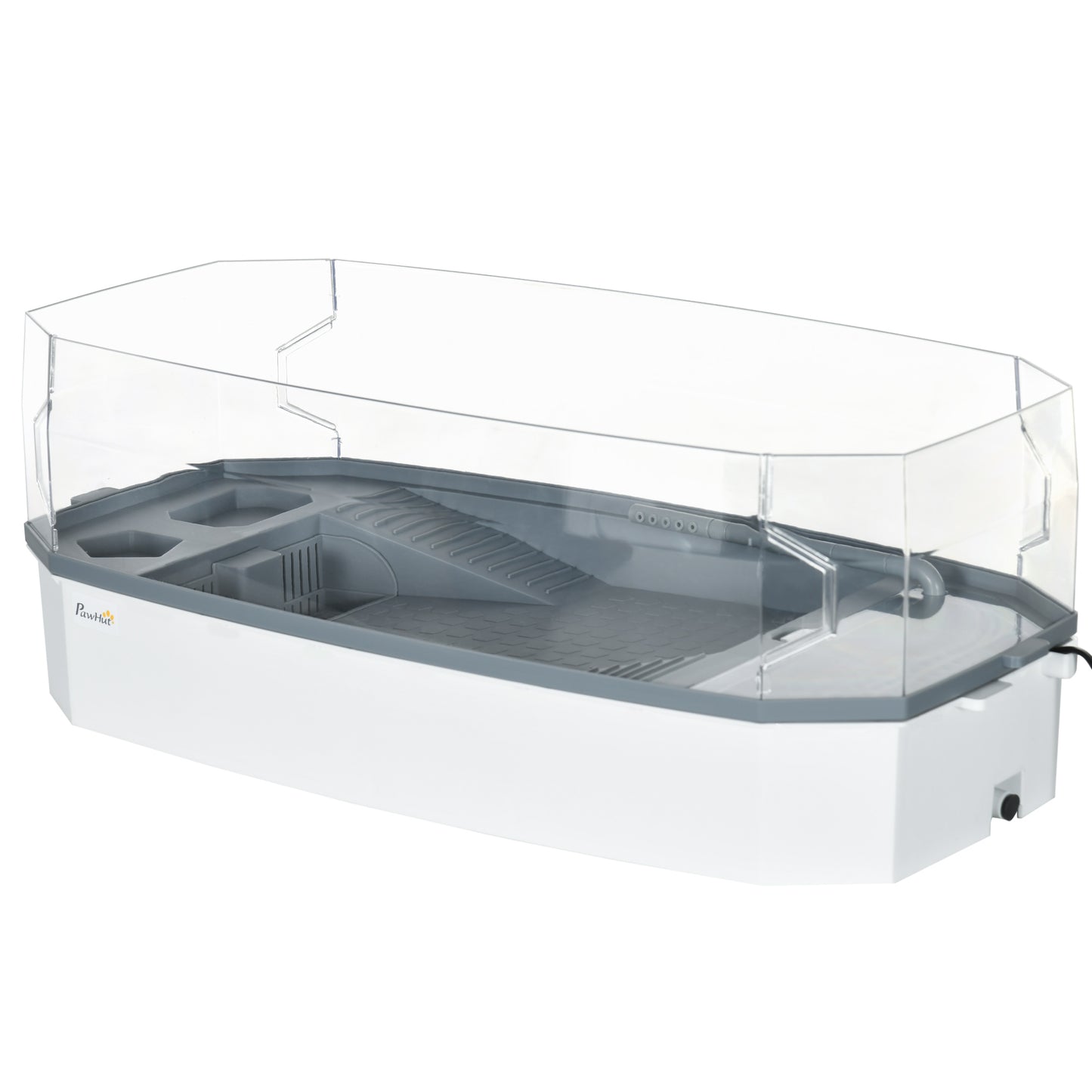 Turtle Tank Kit, Turtle Aquarium with Basking Platform, Water Pump, Filter Layer Design, Reptile Habitat