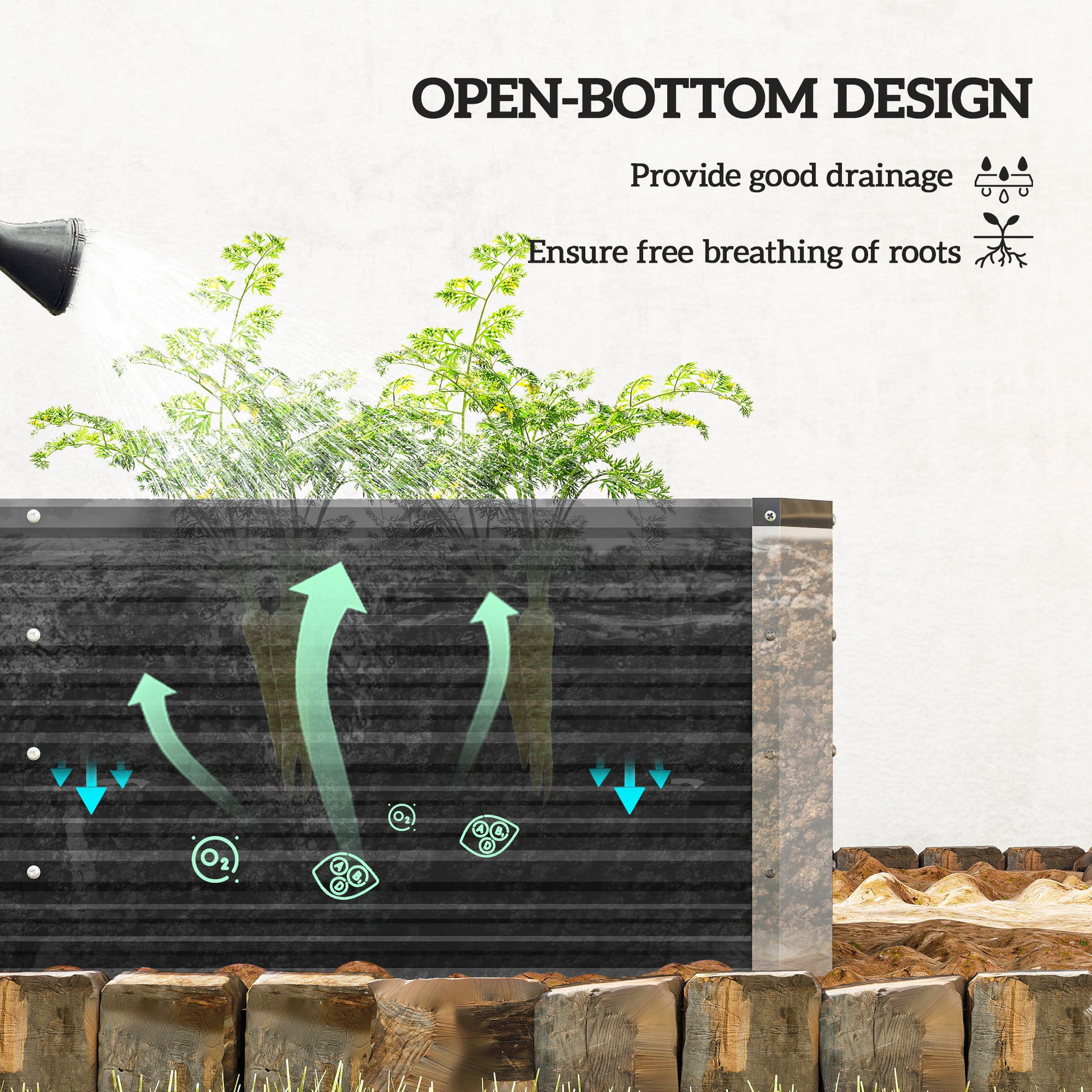 6' x 1.5' x 1.3' Galvanized Raised Garden Bed, Elevated Large Metal Planter Box w/ Install Gloves for Backyard, Patio to