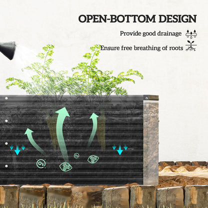 6' x 1.5' x 1.3' Galvanized Raised Garden Bed, Elevated Large Metal Planter Box w/ Install Gloves for Backyard, Patio to
