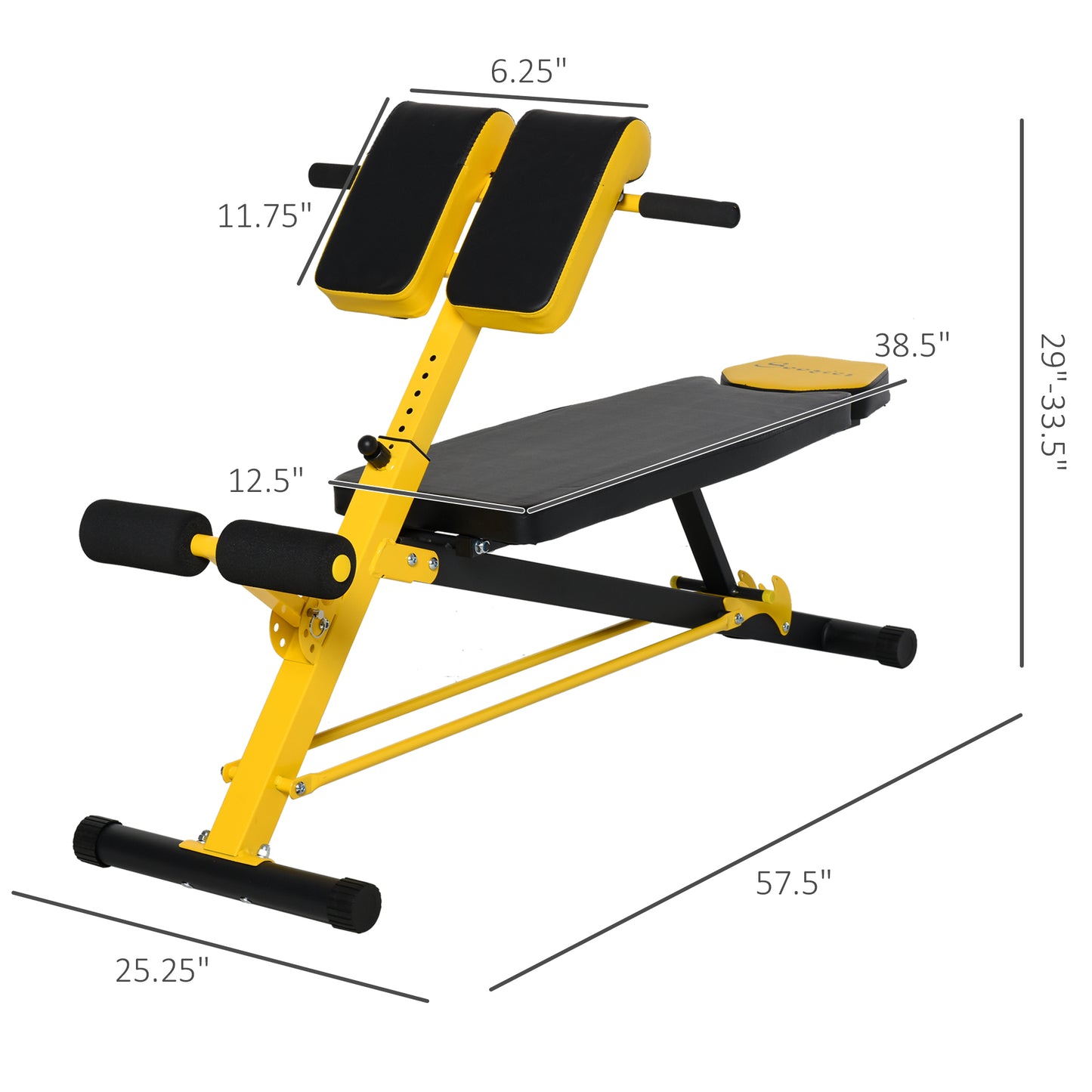 Soozier Adjustable Weight Bench Roman Chair Exercise Training Multi-Functional Hyper Extension Bench Dumbbell Bench Ab S