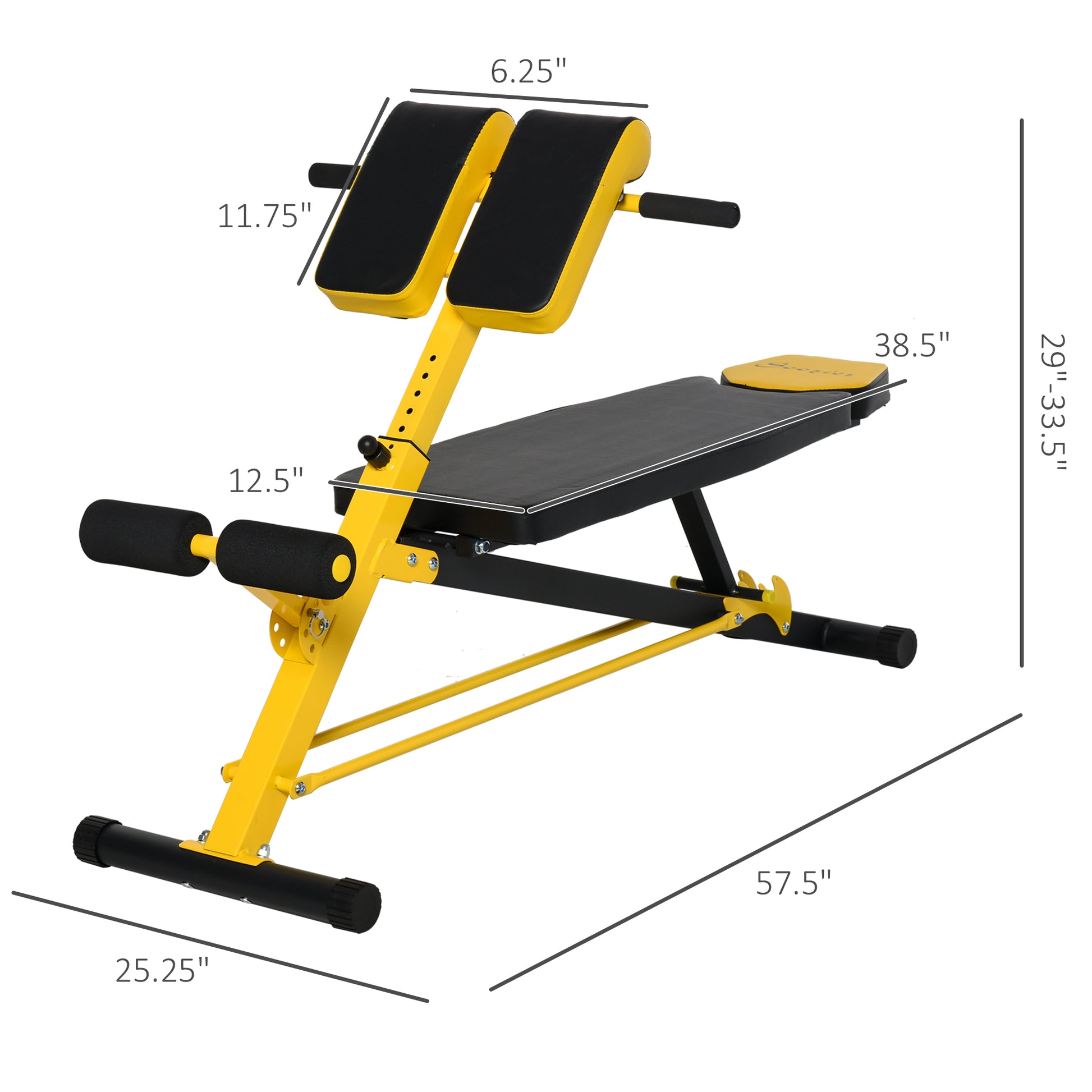 Soozier Adjustable Weight Bench Roman Chair Exercise Training Multi-Functional Hyper Extension Bench Dumbbell Bench Ab S
