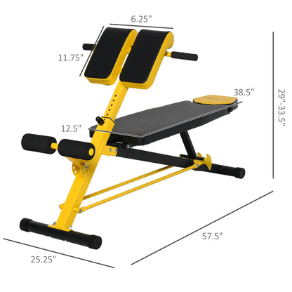 Soozier Adjustable Weight Bench Roman Chair Exercise Training Multi-Functional Hyper Extension Bench Dumbbell Bench Ab S