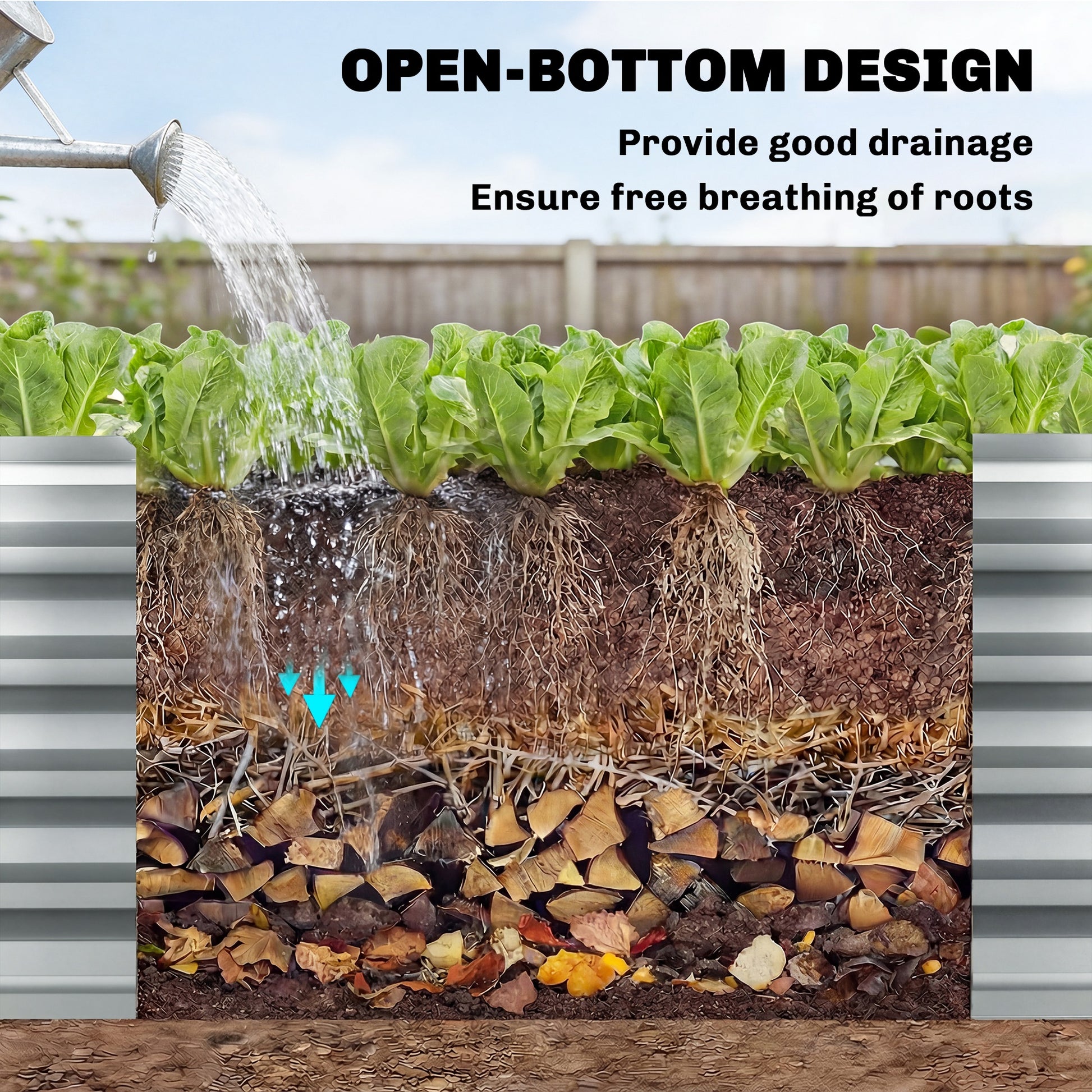 8 x 2.6 x 1.5ft Galvanized Raised Garden Bed, Reinforced Outdoor Planter Box with Open Bottom, Silver