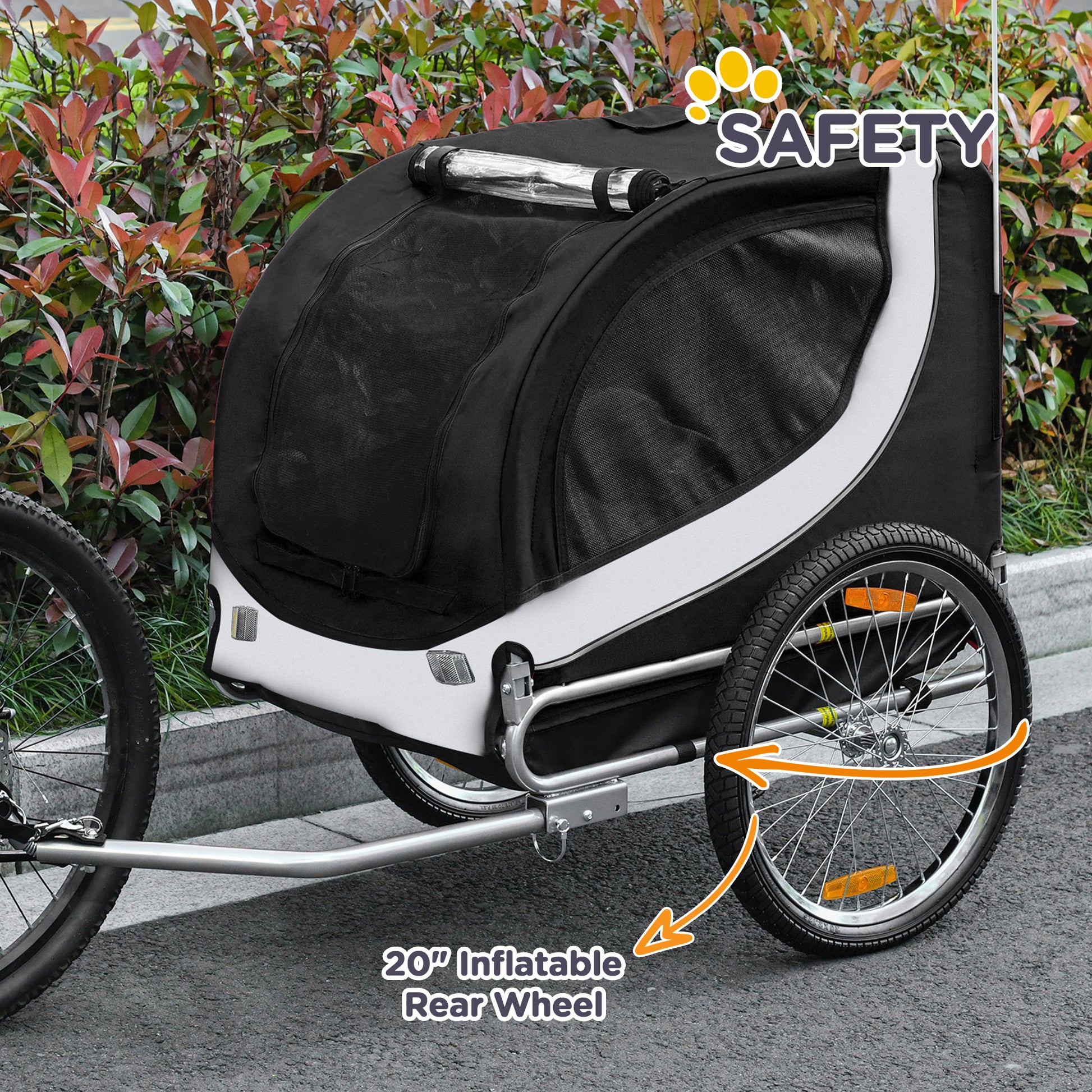 VarietyKart Dog Bike Trailer, Pet Cart Bicycle, Wagon Cargo Carrier Attachment with Hitch, Reflectors, Flag for Small Me
