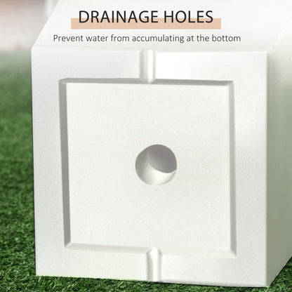 Set of 2 Tall Planters with Drainage Holes, 22" / 18" Outdoor Flower Pots for Patio, Yard, Garden, White