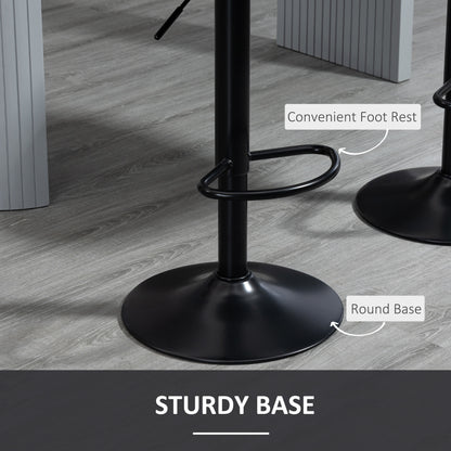 Bar Stools Set of 2, Swivel Counter Height Barstools with Back, Footrest, Adjustable Height, Black