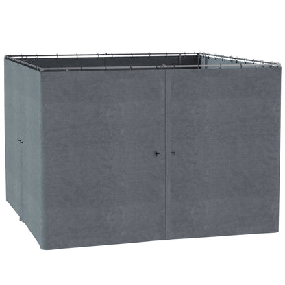 Gazebo Curtains, 10' x 10' Universal Replacement Privacy Curtain, 4-Panels Sidewall with Hooks/C-Rings, Slate Grey