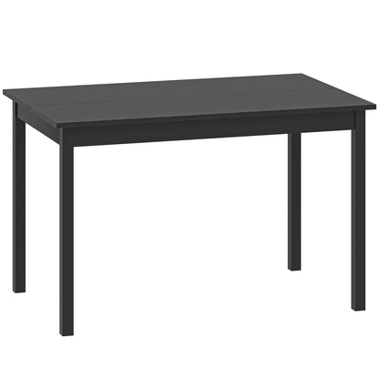 47" x 30" Dining Table, Farmhouse Dining Room Table with Pine Wood Frame, Space Saving Kitchen Table, Black
