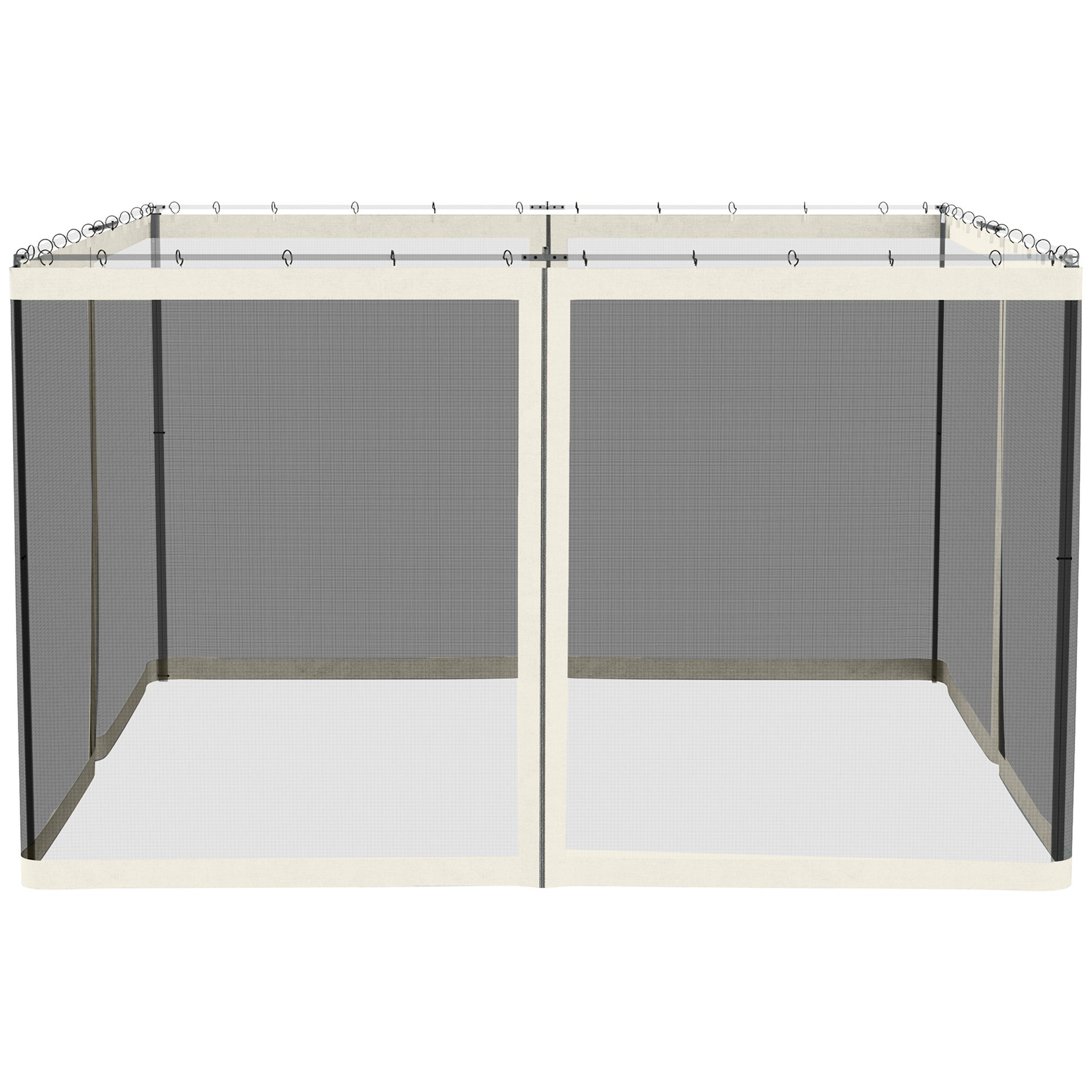 Replacement Mosquito Netting for Gazebo 10' x 12' Black Screen Walls for Canopy with Zippers, White