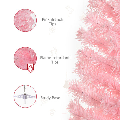 4FT Artificial Christmas Tree Holiday Xmas Holiday Pencil Tree Decoration with Automatic Open for Home Party, Pink