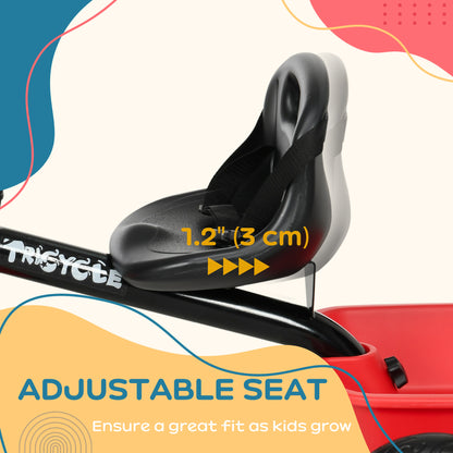 Qaba Large Kids Tricycle for Toddler 2-5 Year Old Girls and Boys, Toddler Trike Bike with Adjustable Seat, Safety Belt, 