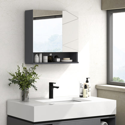 Medicine Cabinet, Wall Mounted Bathroom Mirror Cabinet with Mirrored Door, Adjustable Shelf and Soft Close Mechanism, Li
