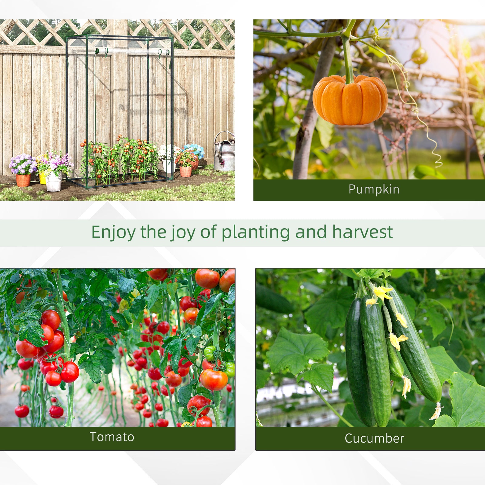 40"L x 20"W x 59"H Walk-in Garden Greenhouse with Steel Frame Outdoor Hot House Tomato Plant Warm House w/ Roll up Door,